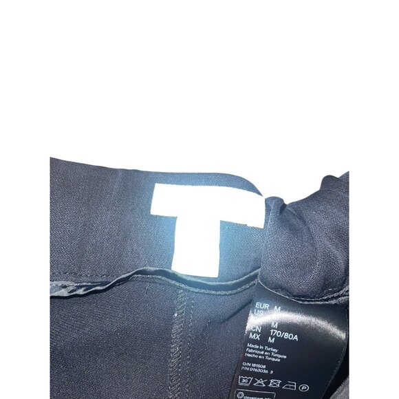 H&M Women's Size Medium Black Wide Cut Lyocell Blend Pull On Elastic Waist Pant - Picture 9 of 11